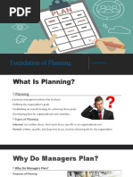 Foundation of Planning