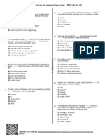 843 - Advanced Level Grammar Exercise MCQ Test 20