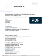 Oracle Database 10g: Introduction To SQL: Duration 5 Days