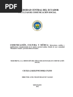 COMUNICACIÓN, CULTURA Y MÚSICA Interacciones, Sentidos y de La Musica Ancestral Indigena