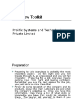 Interview Toolkit: Prolific Systems and Technologies Private Limited