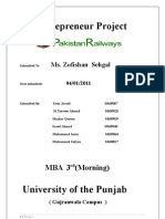 Entrepreneur Project On Pakistan Railways