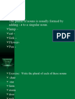 Rule #1: The Plural of Nouns Is Usually Formed by Adding - S To A Singular Noun. Lamp - Cat - Fork - Flower-Pen