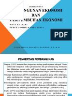 Pertemuan 3 Pembangunan EKonomi & Pertumbuhan Ekonomi