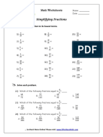 Simplifying Fractions: Simplify Each Fraction To Its Lowest Terms