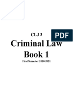 Criminal Law Book 1: First Semester 2020-2021