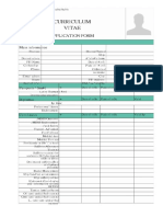 Curriculum Vitae: Application Form