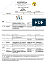 Sample Weekly Home Learning Plan For Modular Distance Learning