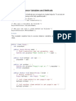 Accessing Instance Variables and Methods