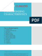 Types of Climates and Corresponding Characteristecs