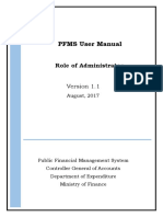 PFMS User Manual: Role of Administrator