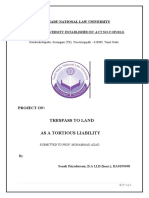 Trespass To Land As A Tortious Liability: (A State University Established by Act No.9 Of2012)