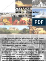 Ceylone The Democratic Socialist Republic of Ceylon: Submitted By-Garvit Rawal