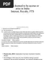 Income Deemed To Be Accrue or Arise in India Interest, Royalty, FTS