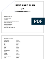 Nursing Care Plan ON: Caesarean Delivery