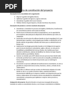 Acta de Constitución Del Proyecto