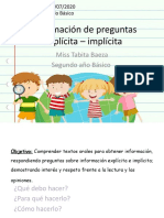 Preguntas de Explicitas e Implicitas 30 - 07 - 2020