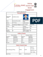 Online Gramin Dak Sevak Engagement: Personal Details