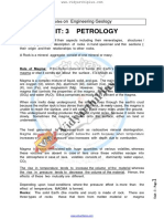 Unit: 3 Petrology: On Engineering Geology