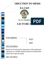 Introduction To Mems EA C415: Dr. N.N. Sharma