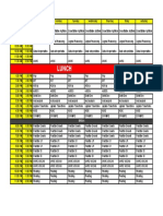 Lunch: From To Sunday Monday Tuesday Wednesday Thursday Friday Saturday