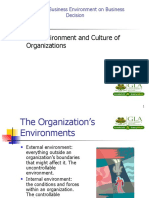 The Environment and Culture of Organizations