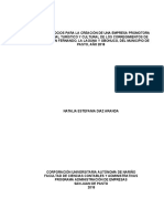 PLAN DE NEGOCIOS PARA LA CREACIÓN DE UNA EMPRESA PROMOTORA DEL POTENCIAL TURÍSTICO Y CULTURAL DE LOS CORREGIMIENTOS DE CABRERA, SAN FERNANDO, LA LAGUNA Y OBONUCO, DEL MUNICIPIO DE PASTO, AÑO 2018  22 DE F (1) (1)