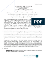 Continuous Distillation Pre-Report