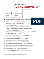 Possessive Adjectives: Grammar Worksheet