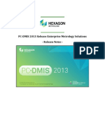 PC-DMIS 2013 Release Enterprise Metrology Solutions - Release Notes