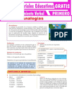 Analogías Ejercicios para Primer Grado de Secundaria Ok