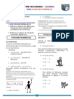 FICHA #01 DE CLASE - ÁLGEBRA 1 ERO Secundaria