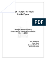 Heat Transfer of Fluids Inside Pipes