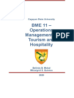 BME 11 - Operations Management in Tourism and Hospitality: Cagayan State University