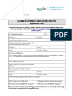 Context Matters Research Grants: Application Form