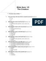 Bible Quiz: VII The Creation