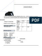 Amjad Khan: Degree/ Certificate Session Board F.SC