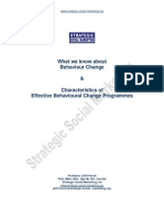 What We Know About Behaviour Change & Characteristics of Effective Behavioural Change Programmes