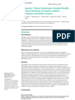 Computer Vision Syndrome Among Health Sciences Students in Saudi Arabia: Prevalence and Risk Factors