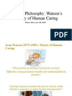 Nursing Philosophy: Watson's Theory of Human Caring: Maria Celina Casis, RN, MSN