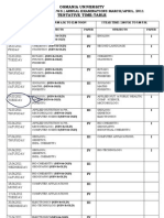 Osmania University Tentative Time-Table: B.Sc. I & Iii Year (Y.W.S.) Annual Examinations March/April, 2011