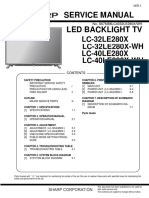 Service Manual Led Backlight TV: LC-32LE280X-WH LC-32LE280X LC-40LE280X LC-40LE280X-WH