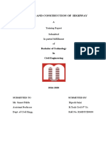 Planning and Construction of Highway: Bachelor of Technology in Civil Engineering