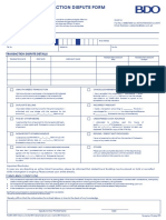 Cardholder Transaction Dispute Form: Customer Information