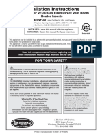 Installation Instructions: Model Number VFI30 Gas Fired Direct Vent Room Heater Inserts