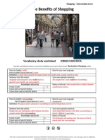 The Benefits of Shopping: Vocabulary Study Worksheet Jorge Chuchuca