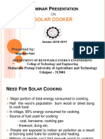 Solar Cooker: Eminar Resentation