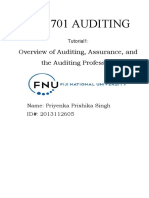 Acc701 Auditing: Overview of Auditing, Assurance, and The Auditing Profession