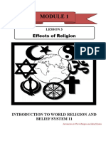 Effects of Religion: Lesson 3