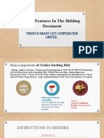 Main Features in The Bidding Document: Tirupati Smart City Corporation Limited